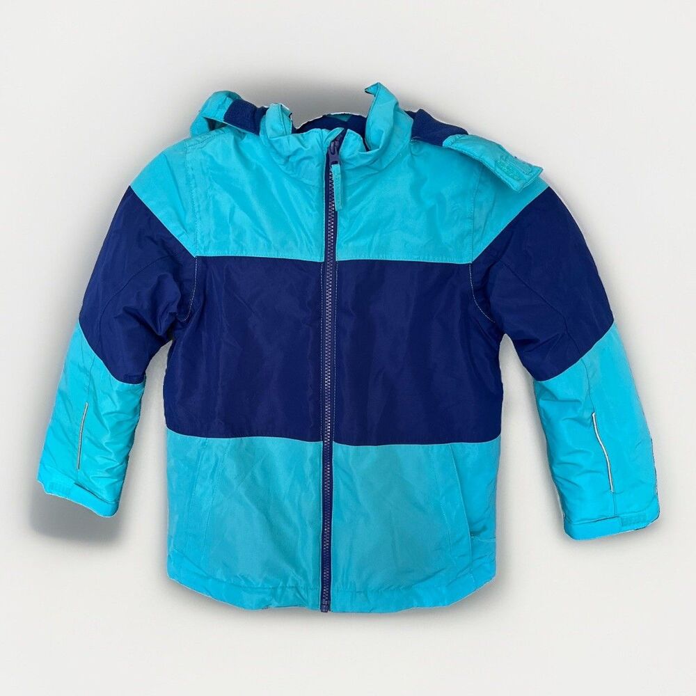 Girls Winter Ski Jacket Hooded Waterproof Snow Coat blue Size S Lily & Dan